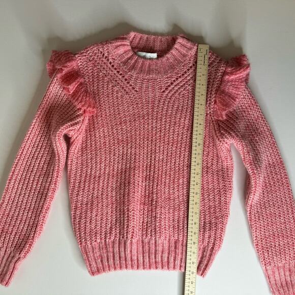 Greylin Womens Ruth Ruffle Shoulder Chunky Knit Sweater‎ in Pink Sz S | Feminine - Picture 13 of 15